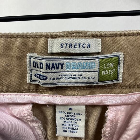 Old Navy Vintage Y2K Low‎ Rise Stretch Boot Cut Corduroy Khaki Pants Womens 4 - Picture 8 of 11